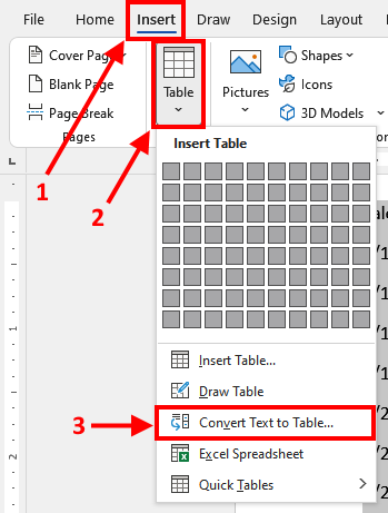 Convert Text to Table 4