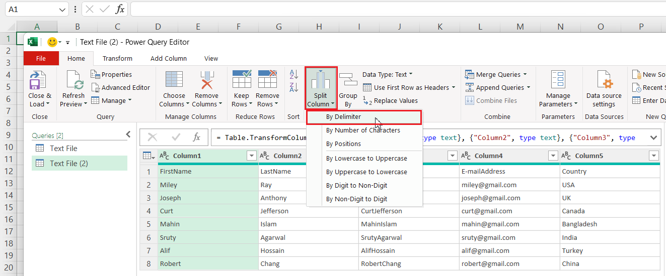 Creating a Customized File Import Using Get Data 1
