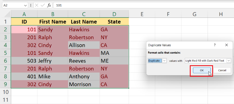 The limitation of conditional formatting 3