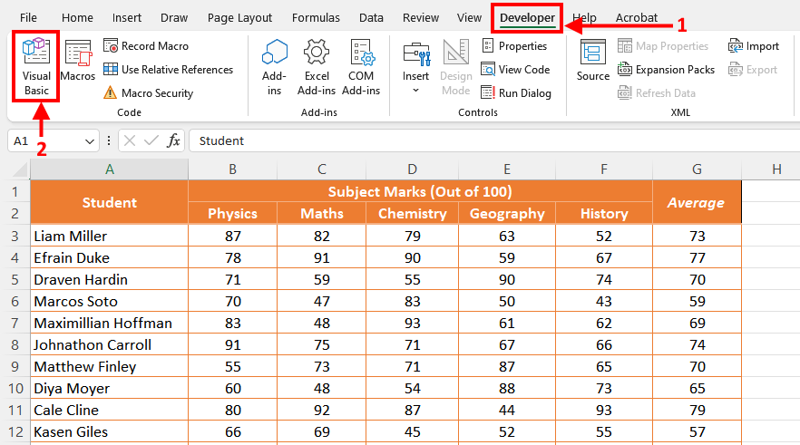 Freezing 2 Rows in Active Sheet 1