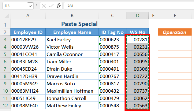 Paste Special for Values in Special Format 1