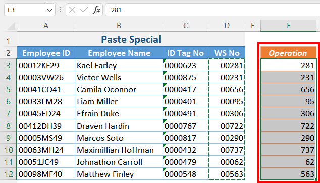 Paste Special for Values in Special Format 3