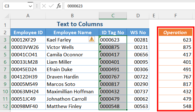 Removing Leading Zeros with Text to Columns for Values in Text Format 6