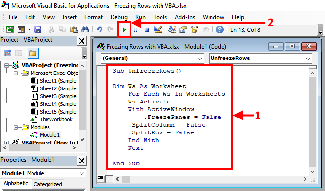 Unfreezing and Unsplitting the Frozen Rows 3