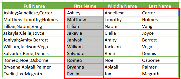 Using the TEXTSPLIT Function 15