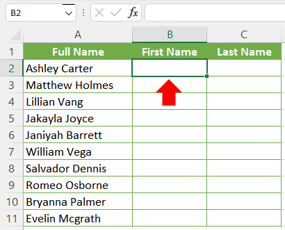 Using the TEXTSPLIT Function 2