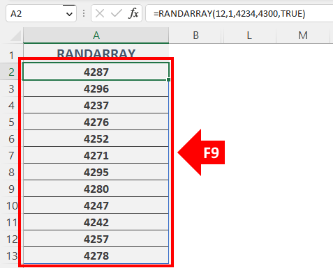 With the RANDARRAY Function 5