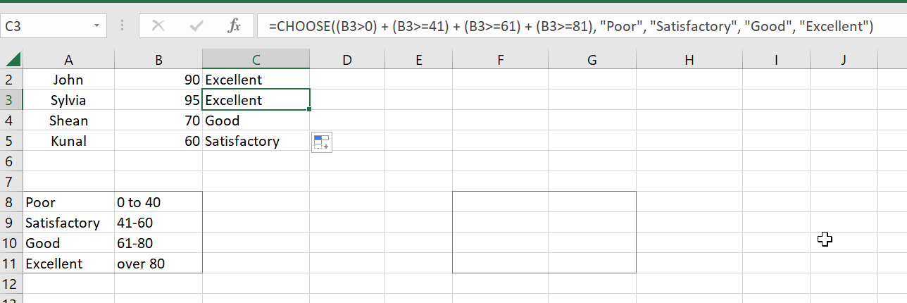 CHoose to get conditional values 3