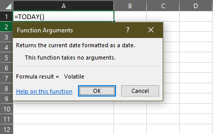 How to Access the TODAY Function 3