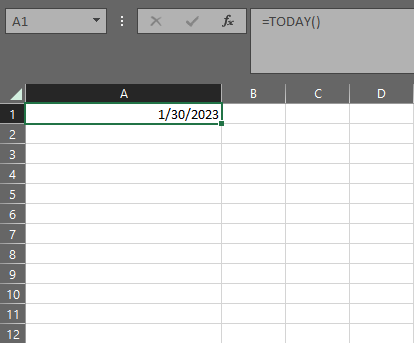 How to Access the TODAY Function 4