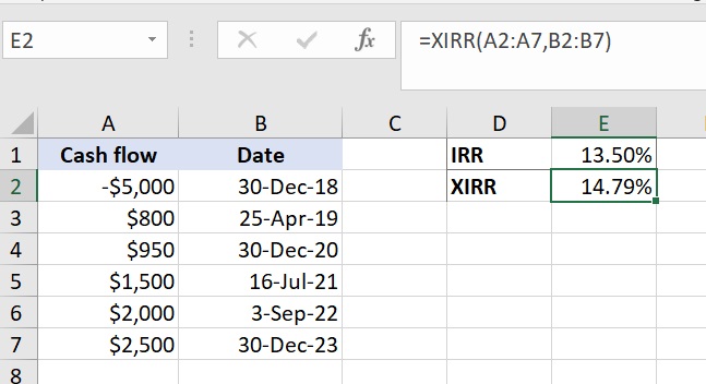 How to calculate XIRR 7