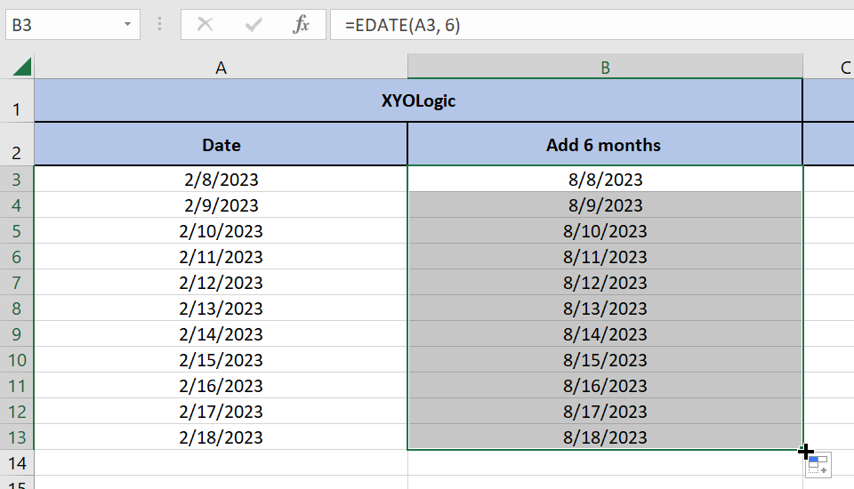 Range of dates 1